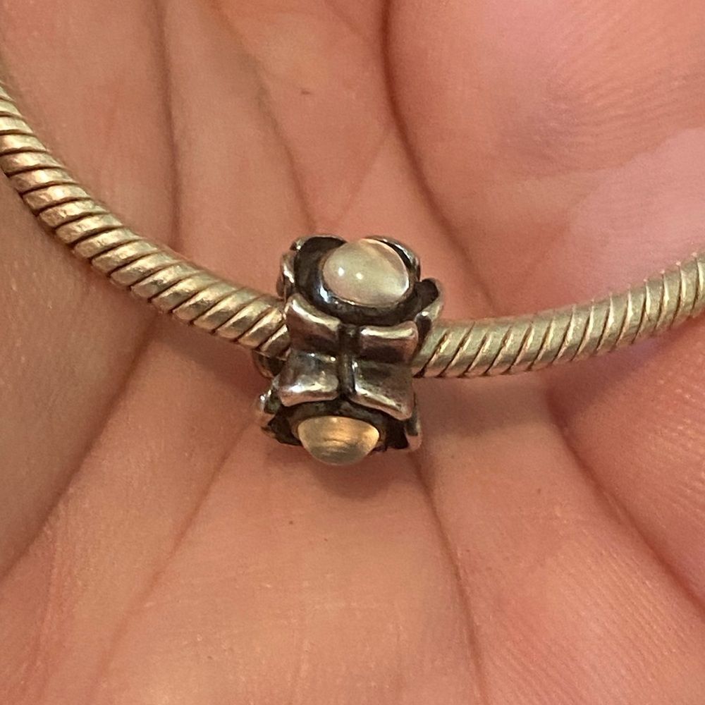 Authentic Pandora Morning Glory Moonstone Charm